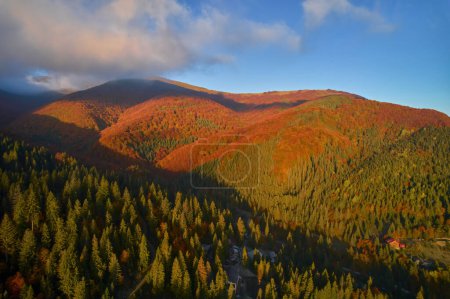 Photo for Drone view of the mountains on a sunny autumn day - Royalty Free Image