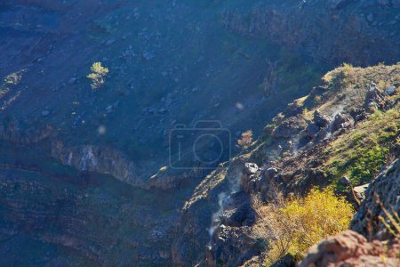 Photo for Crater of Mount Vesuvius, Naples, Italy - hiking trail view - Royalty Free Image