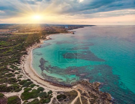 Photo for Aerial view torre guaceto natural reserve, apulia - Royalty Free Image