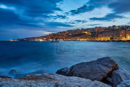 Photo for Panoramic view of Naples from the castle of Eggs on the embankment of the Gulf of Naples - Royalty Free Image