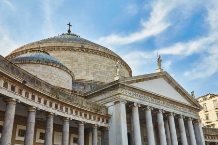 Photo for Naples, Italy - October 24, 2019: Church of St. Francis on the Piazza del Plebiscito in Naples Italy - Royalty Free Image