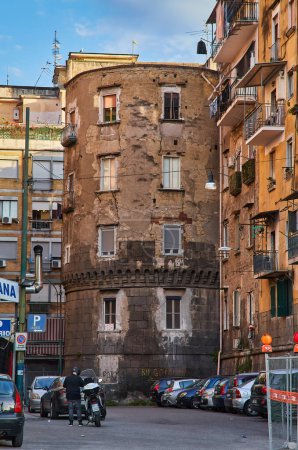 Photo for Naples, Italy - October 25, 2019: Towers of Castel Capuano, ancient gateway to the city from the Angevin era - Royalty Free Image