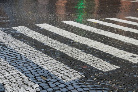 Photo for The white line of the road that almost faded because of the rain - Royalty Free Image