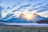 Beautiful morning light over the Langkofel mountain peaks, Alpe di Siusi, Italy, Europe Longsleeve T-shirt #675347366