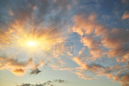 Photo for Panorama sunset sky for background or sunrise sky and cloud at morning. - Royalty Free Image