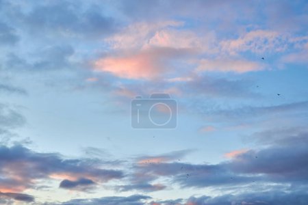 Photo for Colorful cloudy sky at sunset. Gradient color. Sky texture, abstract nature background - Royalty Free Image