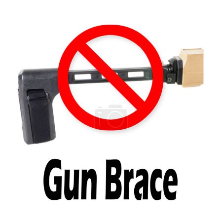 Téléchargez les photos : Banned folding pistol brace. - en image libre de droit