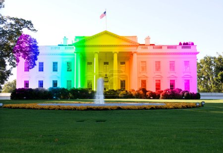 Amerikanischer Regenbogen Transgender Gay Pride Weißes Haus.