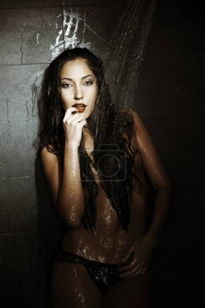 Photo for Young woman in the shower cabin - Royalty Free Image
