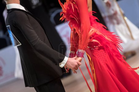 Photo for Couple dancing ballroom dance on dance competition - Royalty Free Image