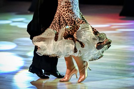 Photo for 26.03.2022, Szczecin, Poland Ballroom Tornament : couple dancing standard dance on the dancefloor - Royalty Free Image