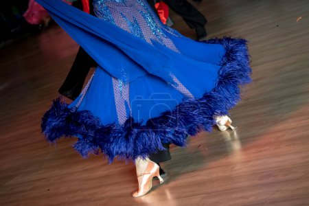 Photo for 26.03.2022, Szczecin, Poland Ballroom Tornament : couple dancing standard dance on the dancefloor - Royalty Free Image