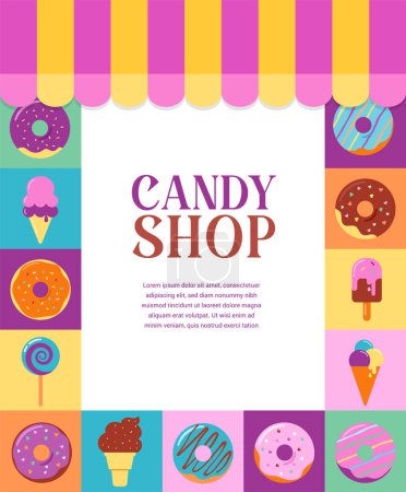 Illustration for Donuts colorful pastel icons, graphic elements and illustrations collection. Vector design - Royalty Free Image