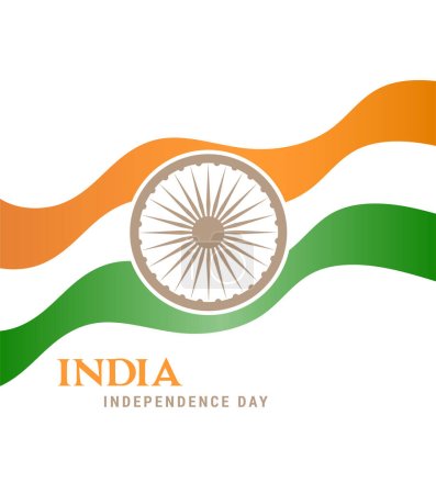 Téléchargez les illustrations : Inde Jour de l'indépendance, bannière, affiche et carte de vœux. 76 Année Anniversaire Jour de l'indépendance Logo. Conception vectorielle - en licence libre de droit