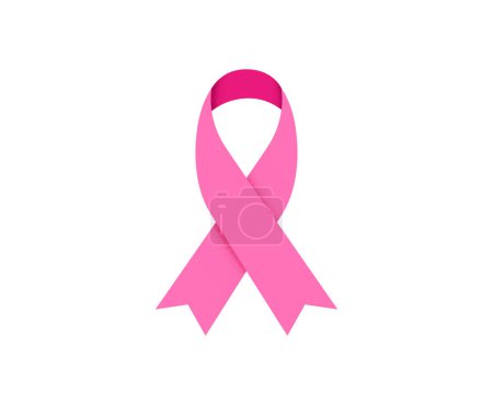 Ilustración de Mes de concientización sobre el cáncer de mama. Concepto de diseño con cinta rosa y flores. Ilustración vectorial - Imagen libre de derechos