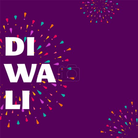 Illustration for Happy Diwali, festival of light. Modern minimalist design. Fireworks poster, banner and social media template. Vector concept design - Royalty Free Image