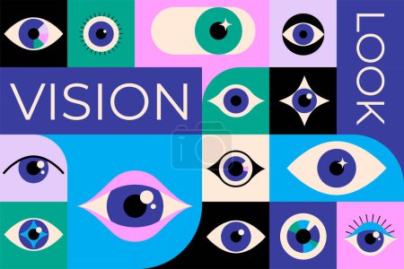 Illustration for Collection of eyes logos, symbols and icons. Concept vector illustration - Royalty Free Image