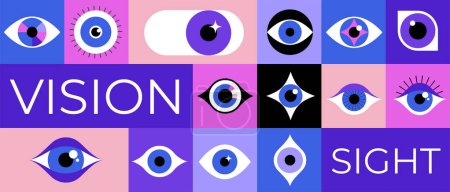 Ilustración de Colección de ojos logotipos, símbolos e iconos. Concepto vector ilustración - Imagen libre de derechos