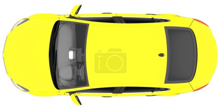 Foto de Car isolated, transparent glass - 3d rendering - Imagen libre de derechos