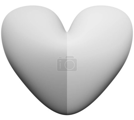 Foto de Heart isolated - 2 halfs fitted together - 3d rendering - Imagen libre de derechos