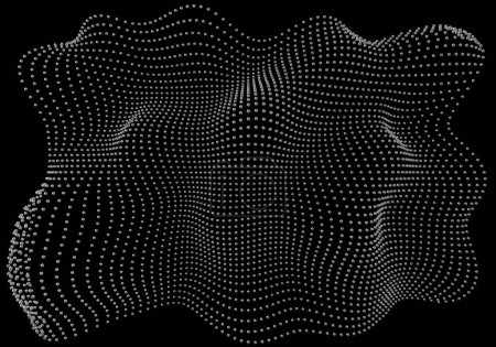 Foto de Halftone pattern overlay - 3d abstract shape design element - curved rectangle grid - Imagen libre de derechos