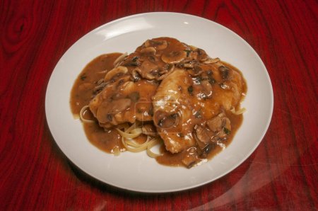 Photo for Authentic Italian cuisine known as chicken marsala - Royalty Free Image