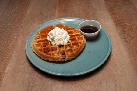 Photo for Traditional delectible dish known as the belgian waffle - Royalty Free Image