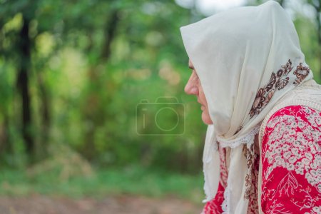 Photo for Portrait of a very old woman outdoor. High quality photo - Royalty Free Image
