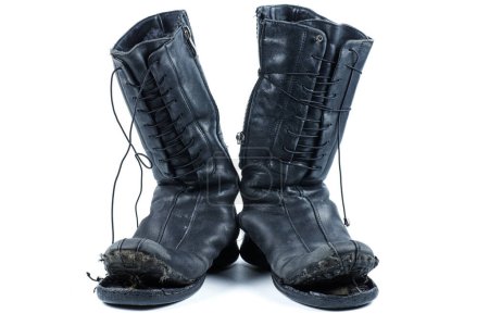Photo for Old boots isolated on the white background - Royalty Free Image
