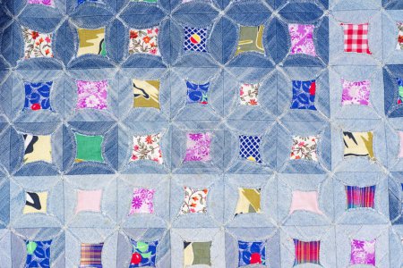 Photo for Close-up of homemade patchwork quilt - Royalty Free Image