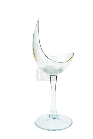 Photo for Shattered wineglasses isolated on white background - Royalty Free Image
