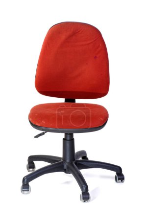 Foto de Old dirty office chair isolated on white background - Imagen libre de derechos
