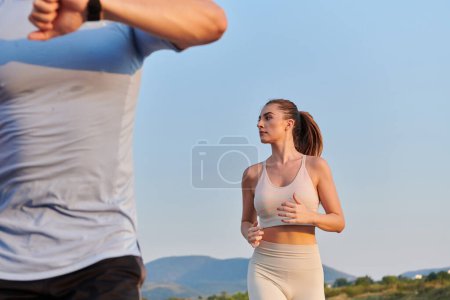 Photo for In a captivating close-up shot, an athlete is captured in the midst of intense running, showcasing determination and focus in every stride. - Royalty Free Image