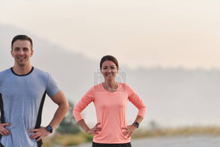Photo for A dedicated group of athletes gathers, exuding determination and camaraderie as they prepare for their fitness journey ahead. - Royalty Free Image