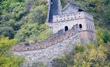 Photo for Famous Great Wall of China, section Mutianyu, located nearby Beijing city - Royalty Free Image
