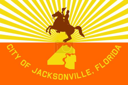 Téléchargez les photos : Jacksonville drapeau de la ville Floride États-Unis d'Amérique symbole - en image libre de droit