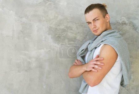 Photo for Lifestyle and people concept: young handsome man, fashion model - Royalty Free Image