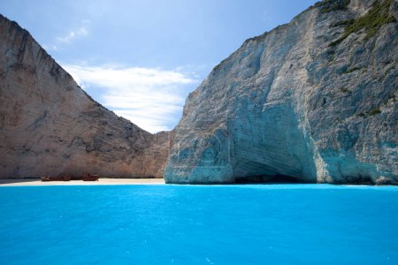 Foto de Blue caves on Zakynthos island. Summer day. Travel concept. - Imagen libre de derechos