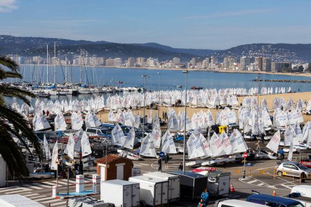 Photo for 32th INTERNATIONAL PALAMOS OPTIMIST TROPHY 2018, 13TH NATIONS CUP, 16 Feb. 2023 , Town Palamos, Spain. - Royalty Free Image