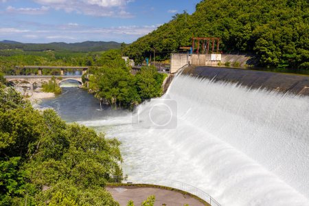 Photo for Large dam next to the village of Pasteral in Catalonia, Spain - Royalty Free Image