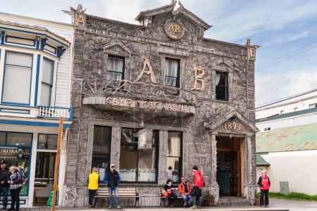 Photo for Skagway, AK - September 7, 2022: The historic Arctic Brotherhood Building is a popular stop with cruise tourists in Skagway, Alaska - Royalty Free Image