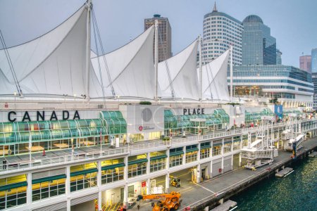 Photo for Vancouver, Canada - September 11, 2022: Canada Place Cruise Ship Terminal is the primary cruise port in Vancouver for Pacific cruise ships. - Royalty Free Image