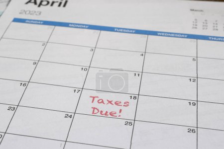 Steuern für 2022 im Kalender markiert