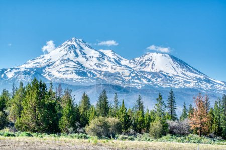 Photo for Mount Shasta is a dormant volcano near Siskiyou, California in the Cascade Mountains of northern California - Royalty Free Image