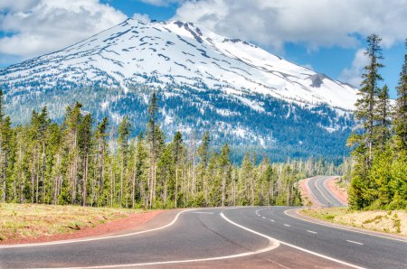 Road leading to Mount Bachelor in the Cascade Range of central Oregon