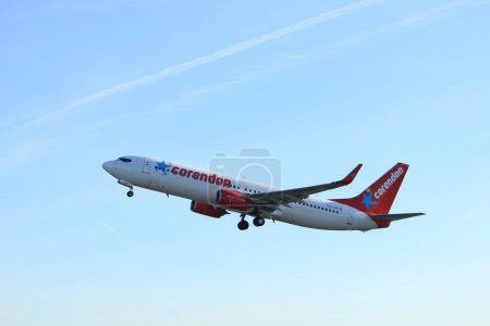 Photo for Amsterdam, the Netherlands  - November 25th, 2016: PH-CDH Corendon Dutch Airlines Boeing 737 taking off from Polderbaan Runway at Amsterdam Airport Schiphol - Royalty Free Image