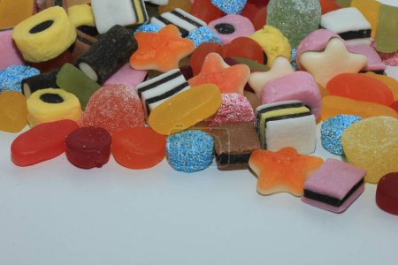 Candy in different shapes, colors and sizes