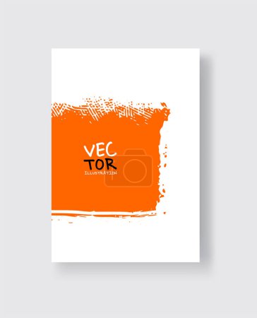 Illustration for Orange ink brush stroke on white background. Minimalistic style. Vector illustration of grunge element stains.Vector brushes illustration. - Royalty Free Image
