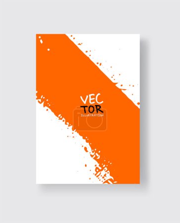 Illustration for Orange ink brush stroke on white background. Minimalistic style. Vector illustration of grunge element stains.Vector brushes illustration. - Royalty Free Image