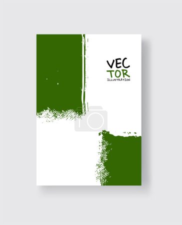Illustration for Green ink brush stroke on white background. Minimalistic style. Vector illustration of grunge element stains.Vector brushes illustration. - Royalty Free Image